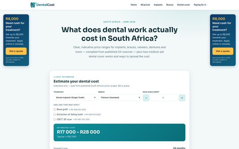DentalCost website screenshot