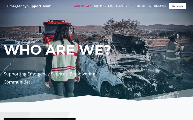 Emergency Support Team website screenshot