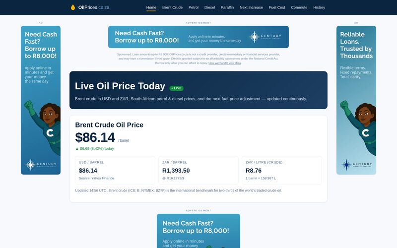 OilPrices website screenshot